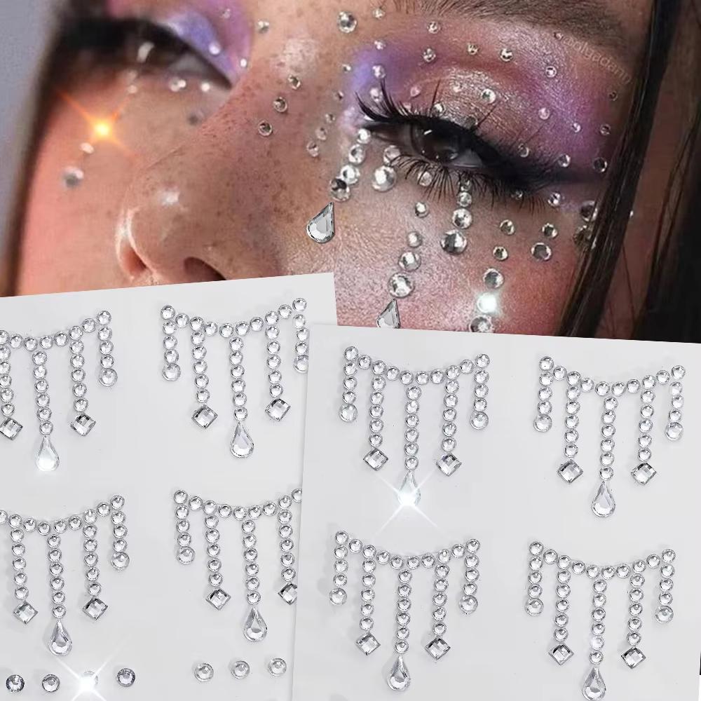 1/5 Sheets Face Jewels Sticker - Body Jewelry Eyebrow review and price