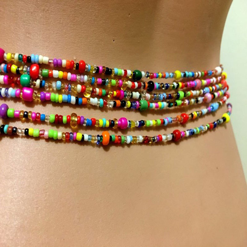 Women Layered Beaded Belly Cha - Body Jewelry Chain review and price