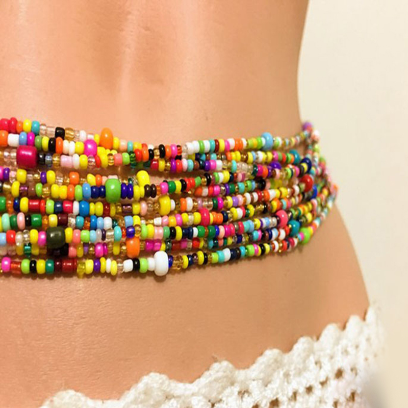 Women Layered Beaded Belly Cha - Body Jewelry Chain review and price